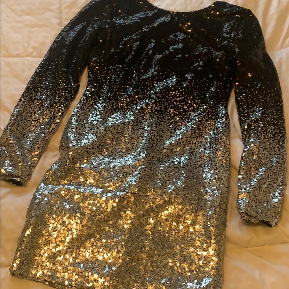 Black/Silver Sequence Minidress - image 1